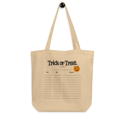 trick or tret eco tote canvas bag sustainable switch keepsake kids year age costume plasticbucket replacement halloween candy boo thang pumpkin jack o lantern