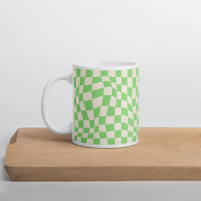 Green Checkers Mug