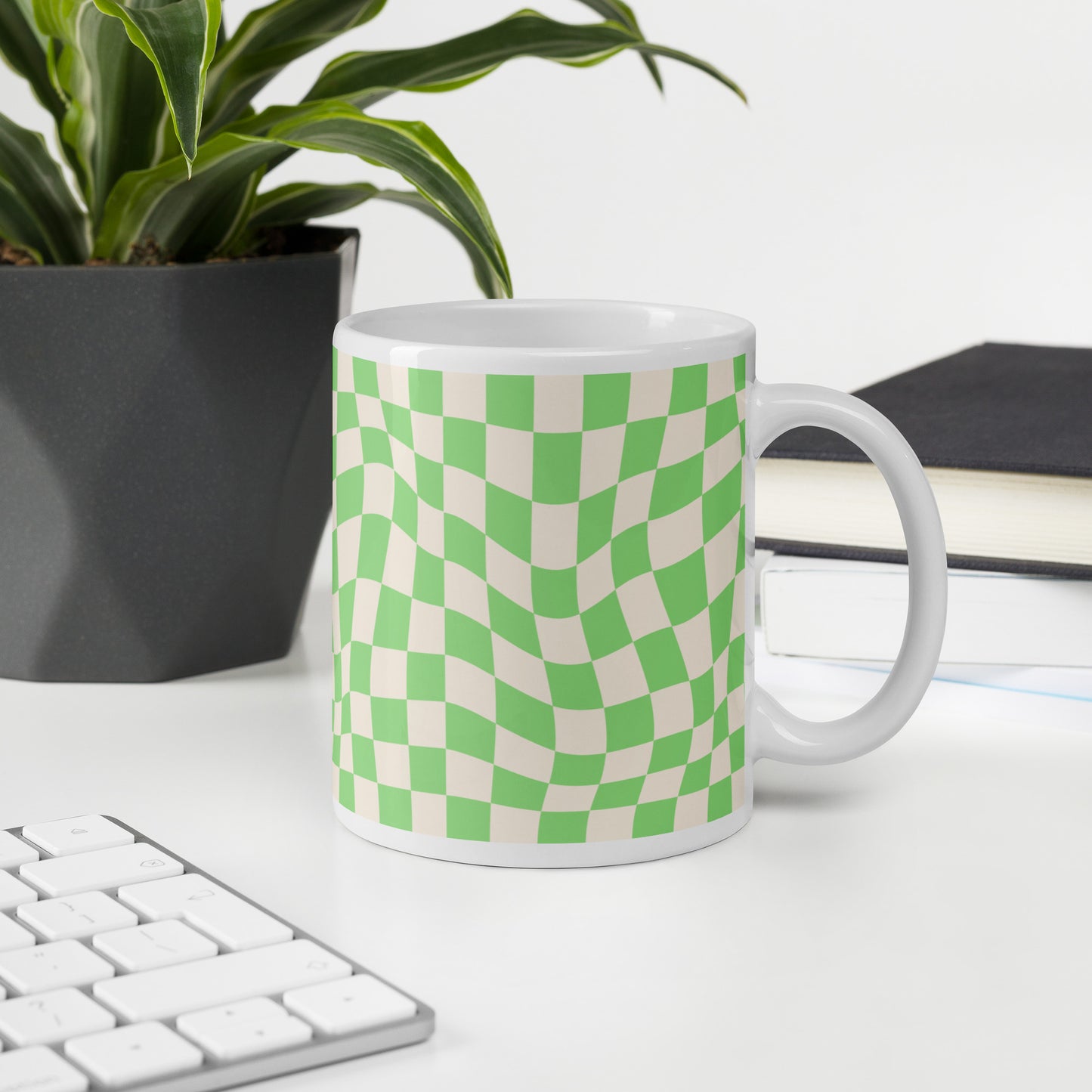 Green Checkers Mug