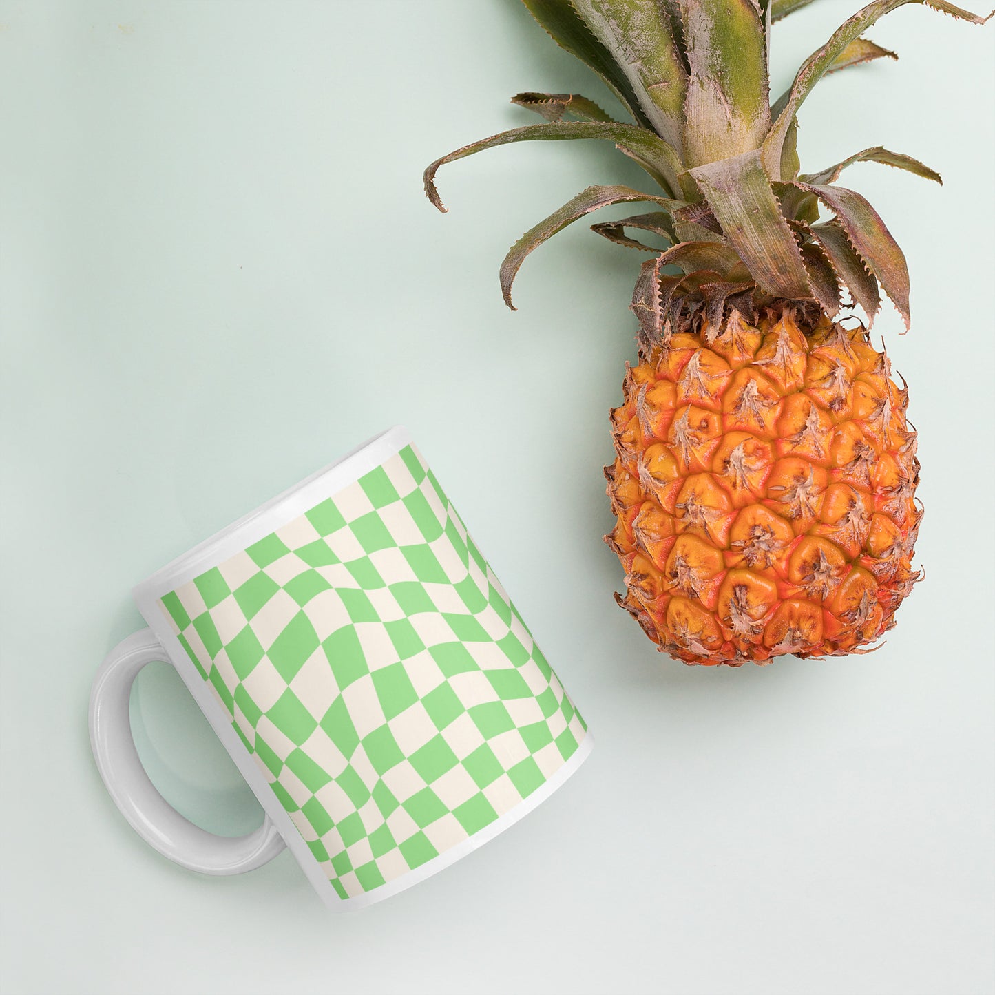 Green Checkers Mug