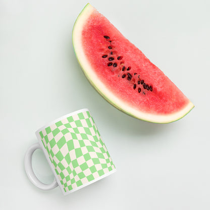 Green Checkers Mug